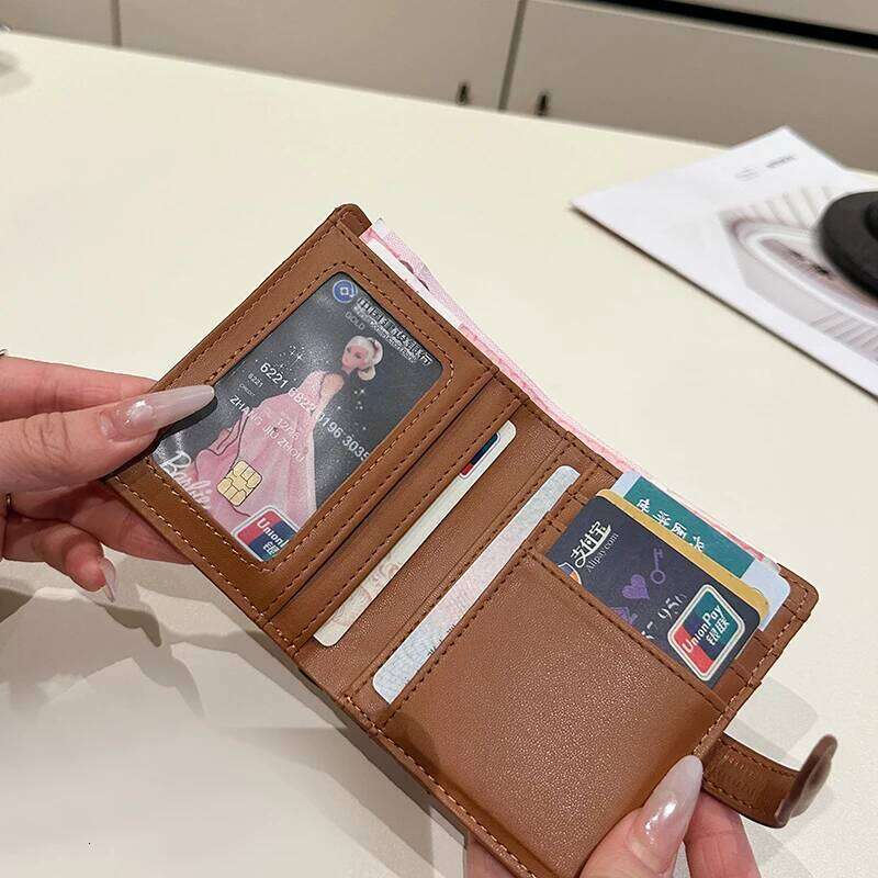 Solid Color Small Wallet Holder Lightweight and Compact New Short Folding Change Card Bag for Woman Birthday Gift Y260206