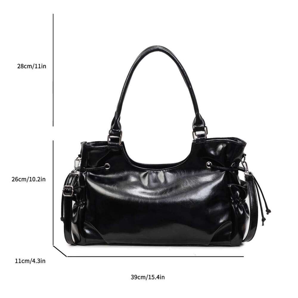 Retro-Styled Grand Smooth PU Women's Shoulder Bag - Multi-Pocket Large-Capacity Adjustable Strap Ideal for Commuting, Outings Y260205