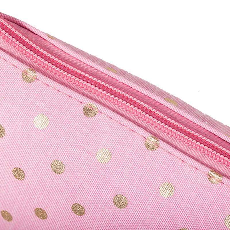Casual Hand Carry Cosmetic Bag Waterproof Canvas Wavelet Dot Wash Storage Pouch Y260206