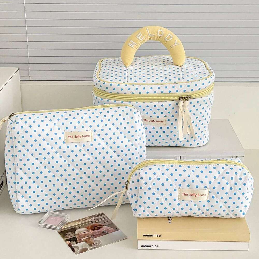 2025 3 Bags Sets Women Large Capacity Cosmetic Toiletry Makeup Pouches Handbag Make Up Square Zipper Quilting Bag Y260206