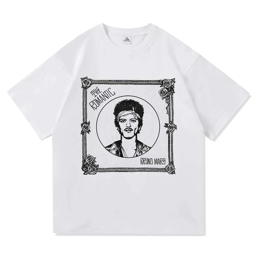 Album T Shirt Bruno Mars The Romantic Tour 2026 Men/women Clothing Vintage Harajuku High Quality Cotton Tshirts X260207