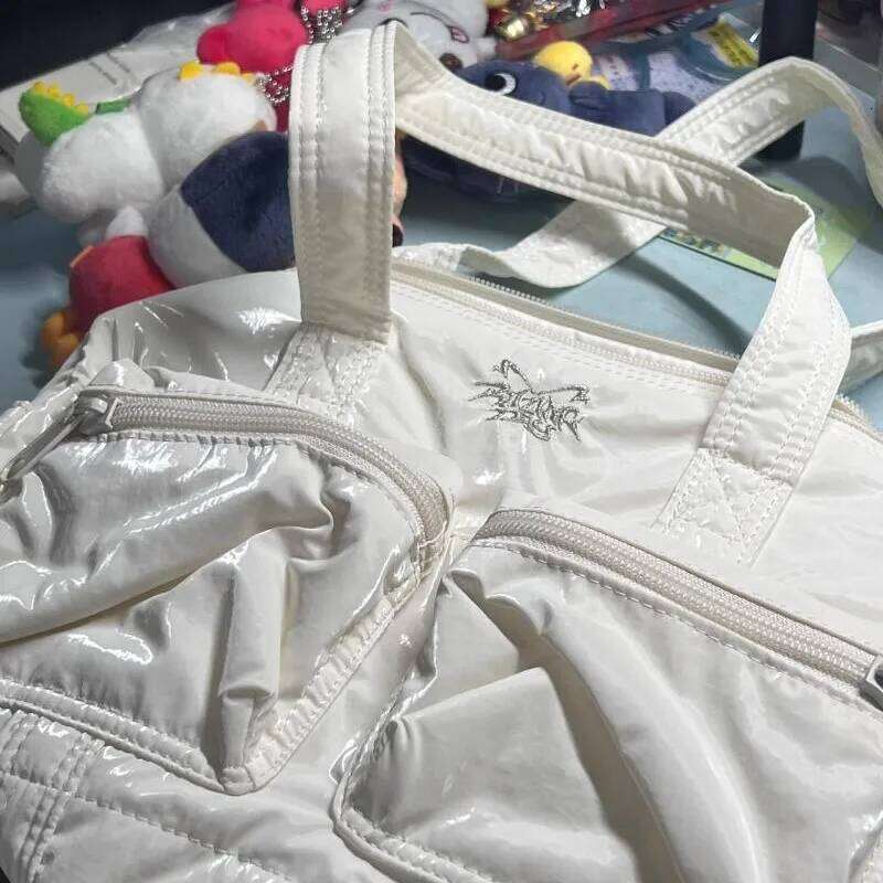 JIAERDI Harajuku Beige Shoulder Bags Women Hot Girls Nylon Pocket Casual Handbag Female Vintage Fashion Y2k Underarm Bag Chic Z260207 - view 5