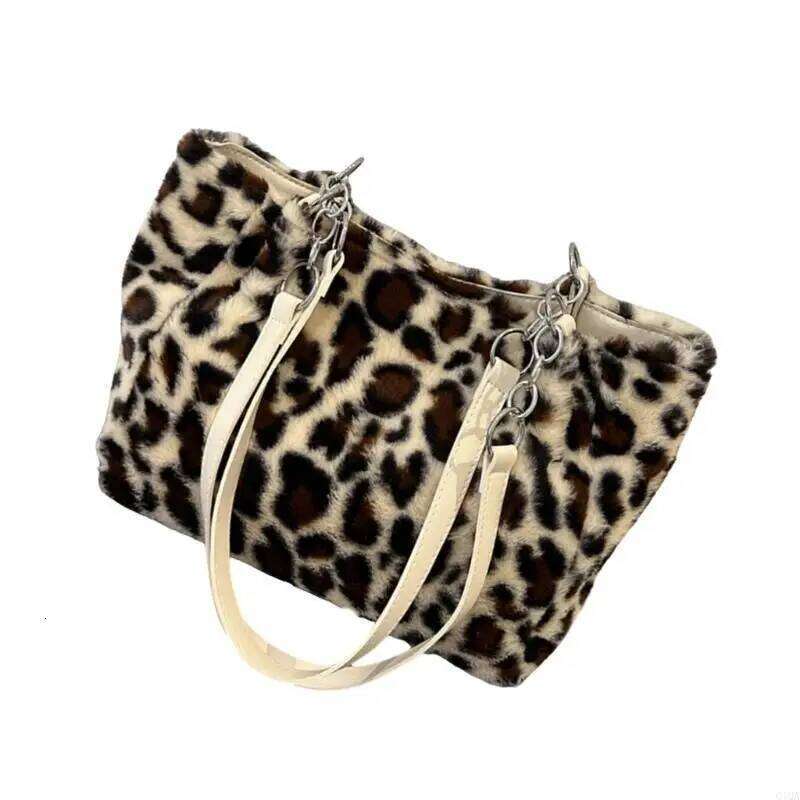 Q1QA Fashionable Leopard Design Shoulder Bag With Comfortable Plush Underarm Bags Z260207 - view 5