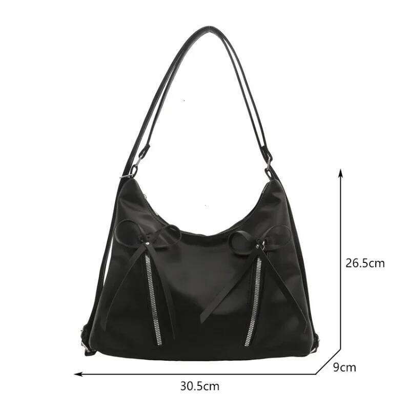 Silver Small Bow Pu Leather Shoulder Bags for Women 2025 Summer Designer Fashion Handbags and Purses Trend Crossbody Bag Y260205