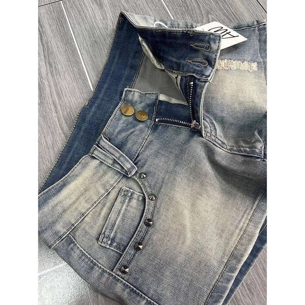 American Vintage Denim Women Summer Punk Low Waist Slim Y2K Rock Streetwear Sexy All Match Female Shorts Jeans New XJ260206
