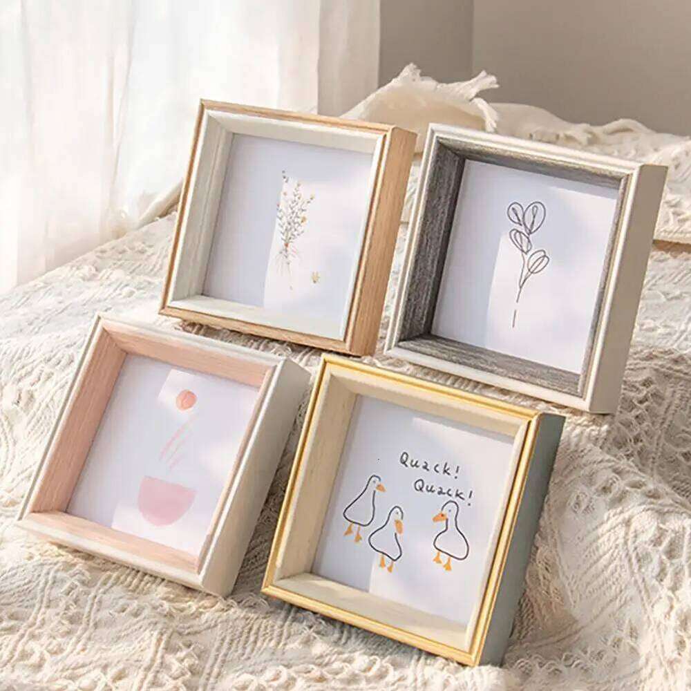Nordic Wooden Frames Square Holder Picture Display Stand Frame Pictures Photo Decor for Living Room S260205