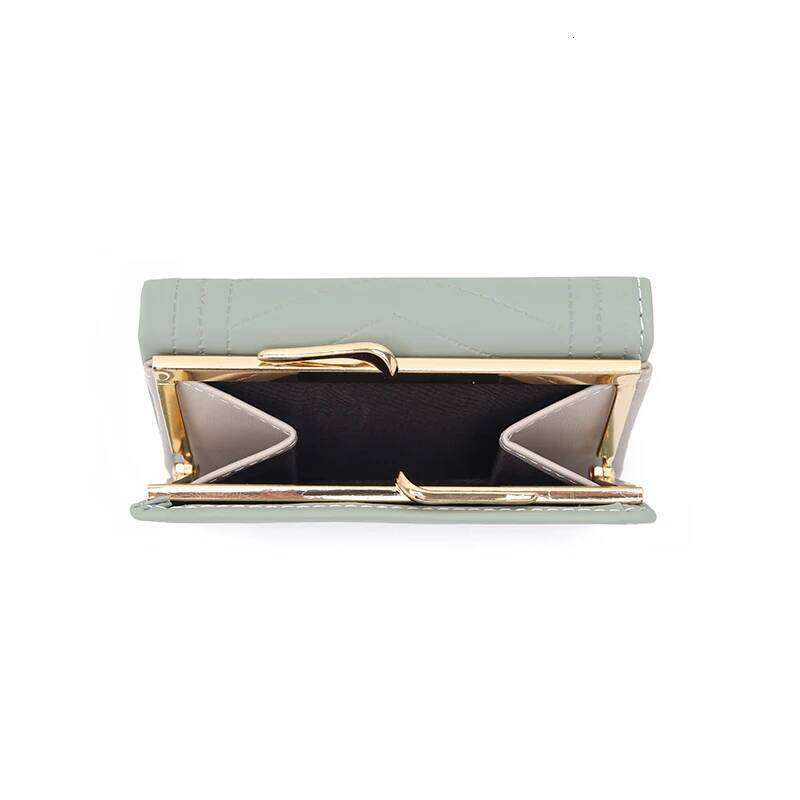 Autumn and winter new women's short wallet Korean PU high texture iron frame diamond lattice small square bag simple everything Y260206