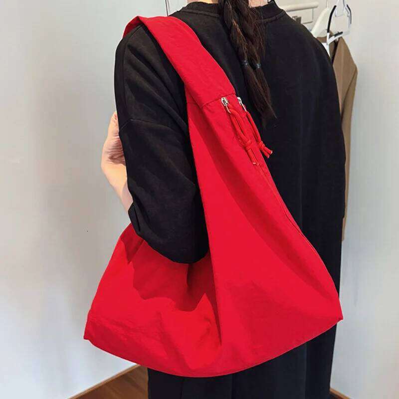 Trendy Women's Soft Cloth Shoulder Bag Solid Color Student 2025 Spring Y2k Casual Style Big Handbags Crossbody Bags for Women Y260204