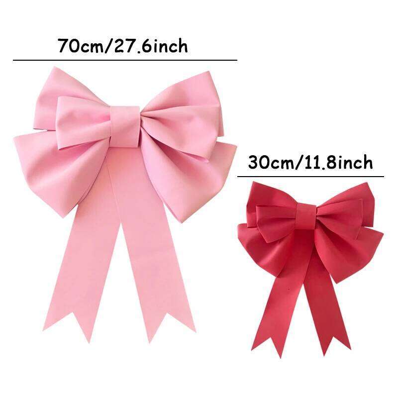 1set Red/Pink Bow Material 3D Wrapping Bows Valentine Day Gift Wreath Decoration Giant Knot Wedding Birthday Party Favors Supply S260204