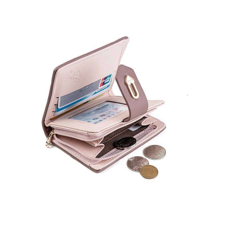 Short for women PU leather simple hundred fashion trend love hardware buckle zipper student folding purse Street small stu Y260206