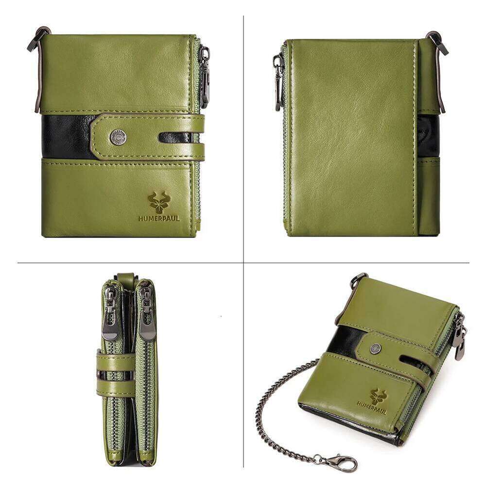 HUMERPAUL Top Layer Leather Women Wallets RFID Blocking Credit Card Holder Fashion Ladies Versatile Coin Purse Money Clip Y260206