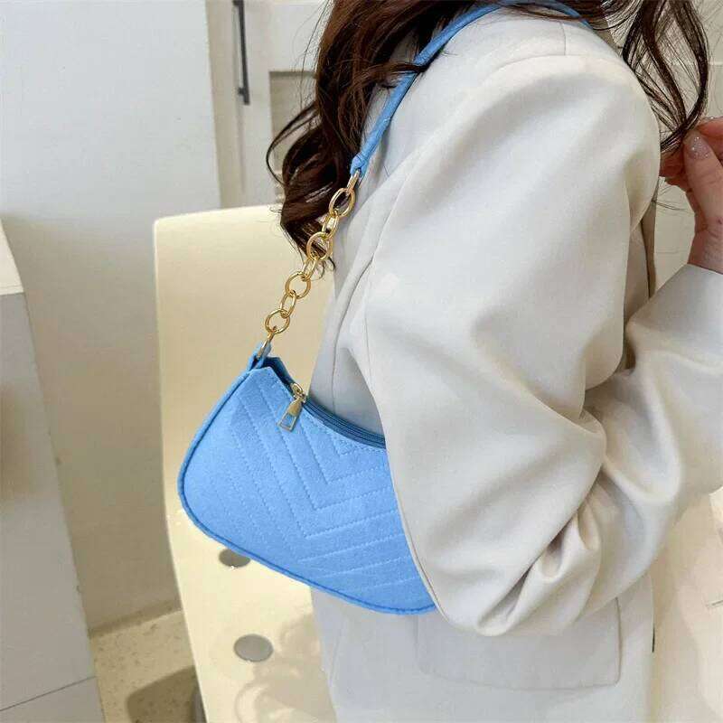 Women's Mini Felt Shoulder - Ergonomic Underarm Saddlebag Purse, Lightweight Crossbody Bag for Daily/Party/Travel Y260205