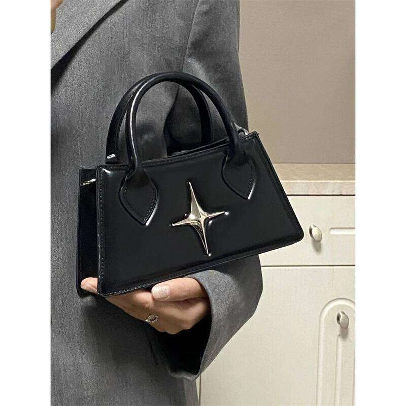 Fashion Design Star Ladies Shoulder Bag Retro Black Sweet Cool Women's Messenger Bags Simple PU Leather Female Clutch Handbags Y260205