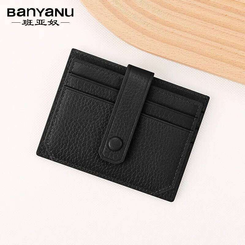 GUQIWT Leather ultra-thin for women Korea Multi-card card holder Mini wallet Driver's license simple small document bag Y260206