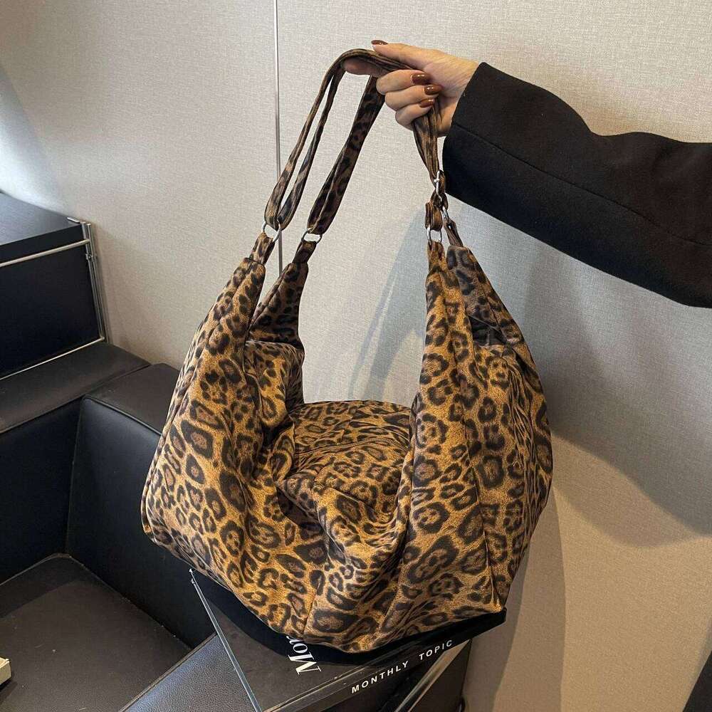 Large Leopard Shoulder Women Fashion Big Packages Lazy Style Hobo 2024 Autumn And Winter Leisure Or Travel Bags Z260207 - view 3