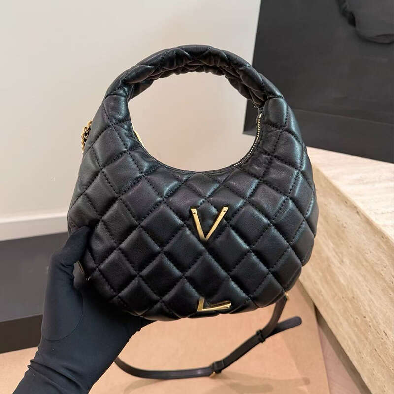 Designer Crescent Bag Handbags Wristlet With Diamond Grid Stitching Lightweight Luxury Ladies Chain Crossbody Shoulder Bag Mini Evening Bag Icarino