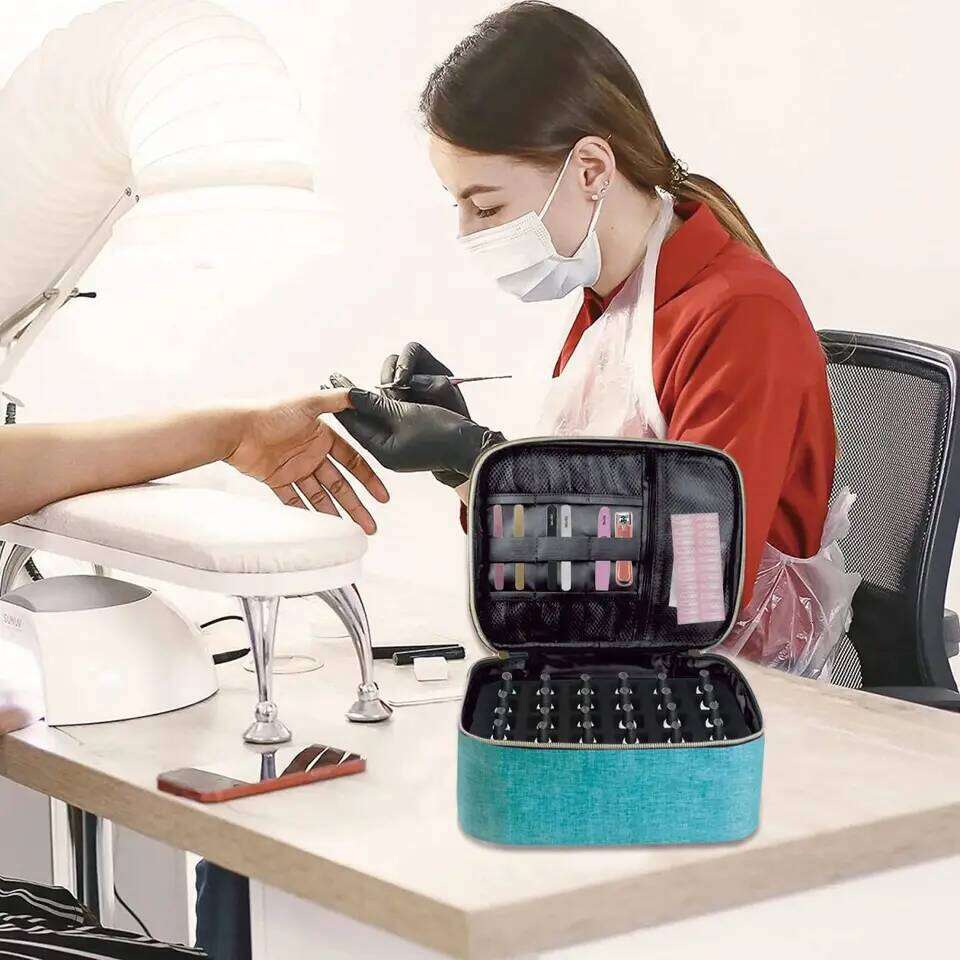 Polish Organizer Handheld Double Layer CosmeticOrganizer Tote Bag For Girls And Women Nail Art, EssentialOil, Cosmetic Set Y260206