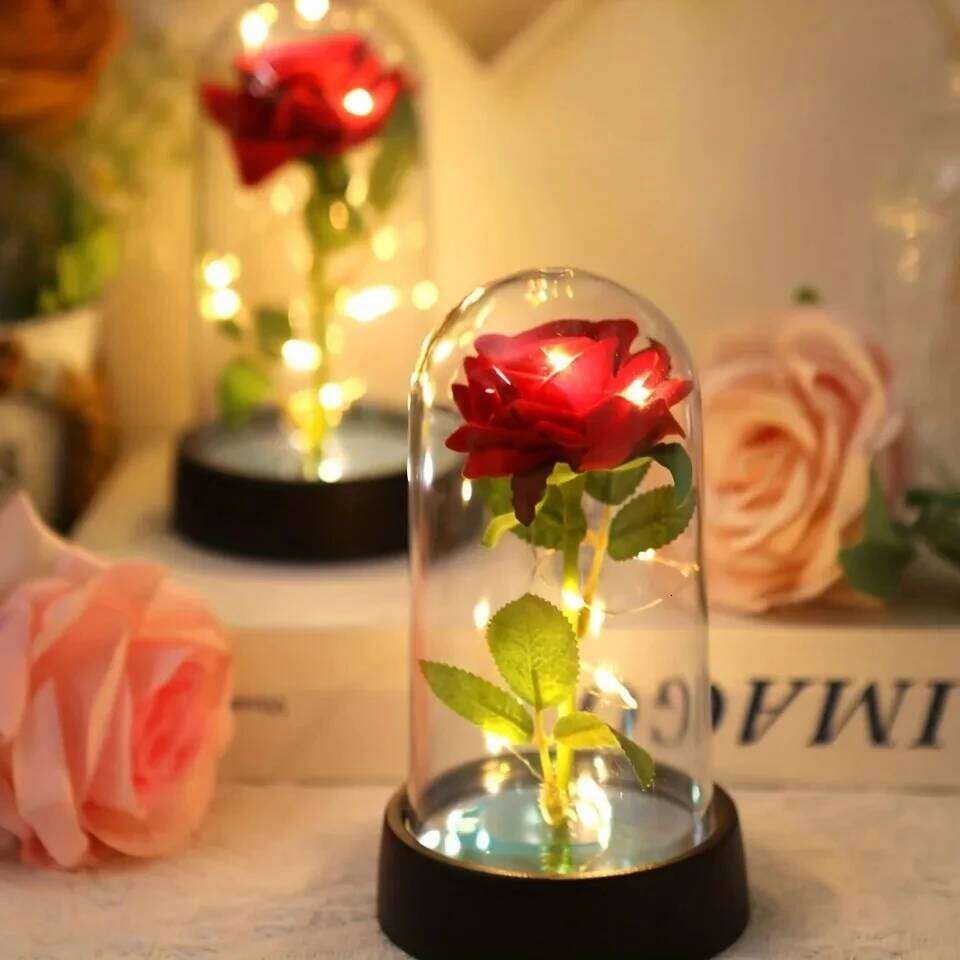 Wedding Birthday Valentine Day Gift Eternal Rose Flower Colorful Luminous Ornament For Women Mom Girlfriend Wife Home Decoration S260204 1c4