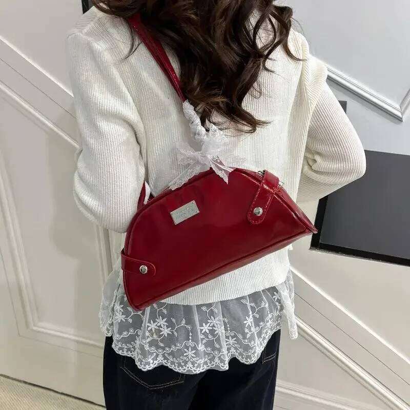 Women Casual PU Leather Tote Bow Leisure Armpit Solid Color Travel Underarm Handbag Female Dating Bag Y260205