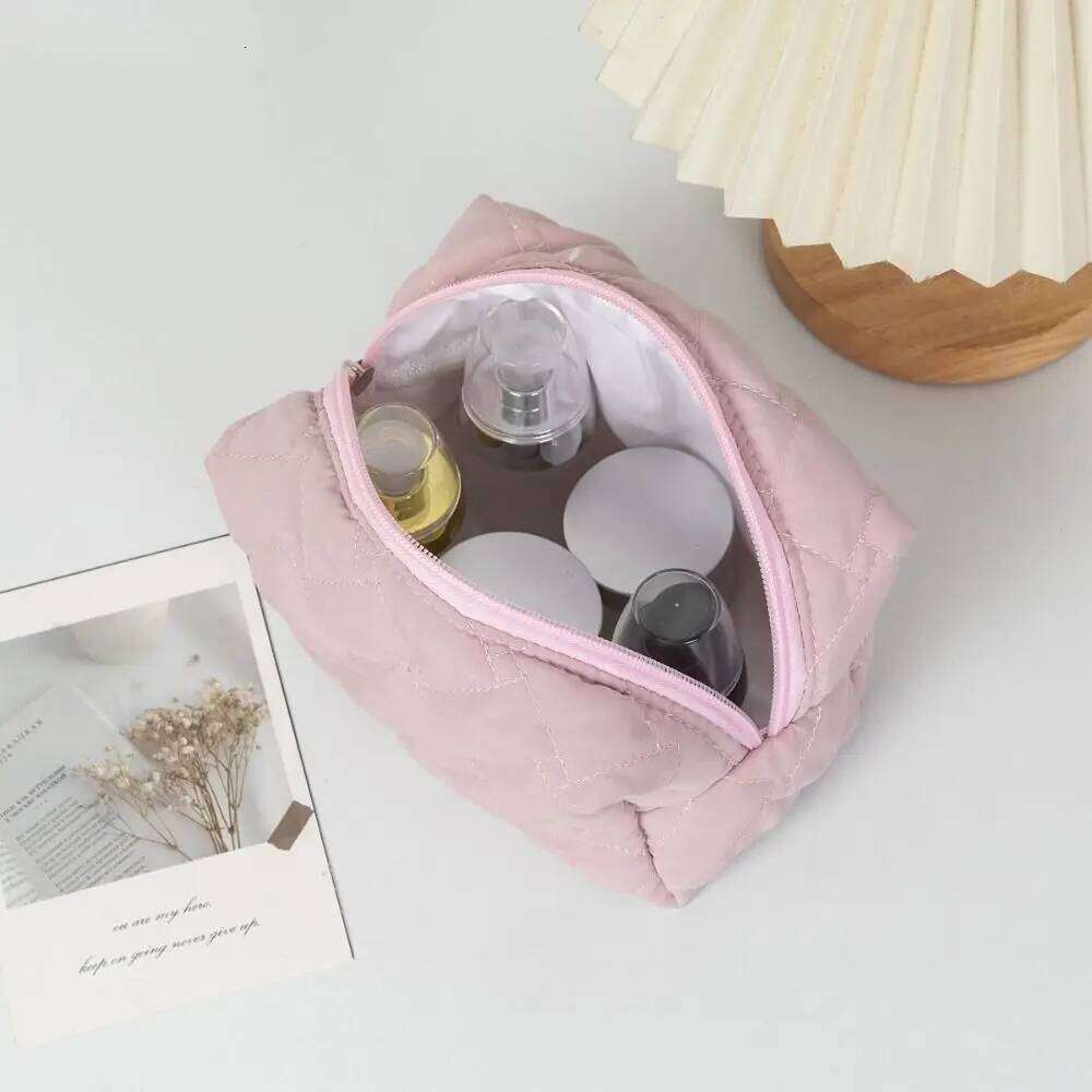 High Appearance Large Capacity Cosmetics Storage Clutch Zipper Solid Color Makeup Bag Travel Organizer Wash Pouch Lipstick Y260206