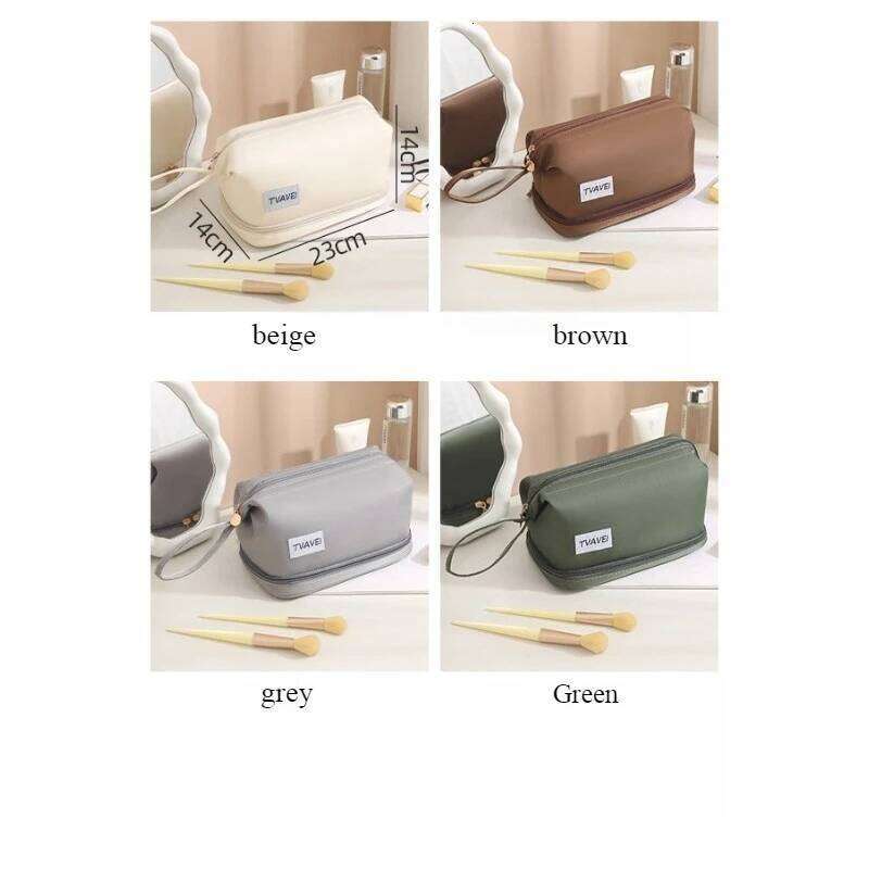 Girl Leisure Twill Double Layer Makeup Travel Wash Bag Large Capacity Cosmetic Storage Bags for Woman Oxford Cloth Y260206