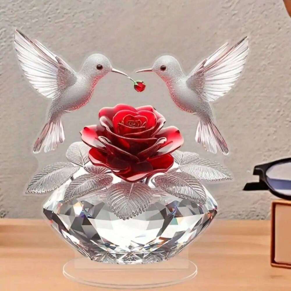 Rose White Bird Desktop Decoration Ideal for Living Rooms Home Decor And Graduation Gifts S260204