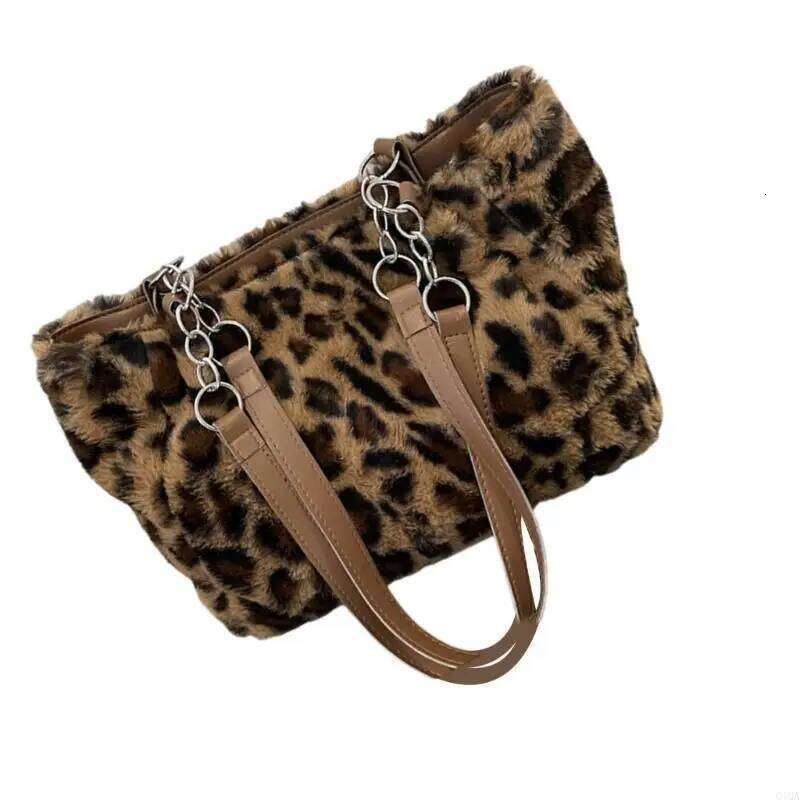 Q1QA Fashionable Leopard Design Shoulder Bag With Comfortable Plush Underarm Bags Z260207 - view 6