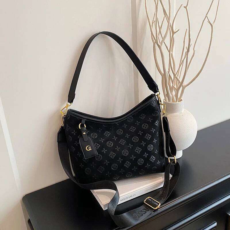Classic print design large capacity for women, 2025 new style, autumn-winter business tote bag, high-end single shoulder bag Y260204