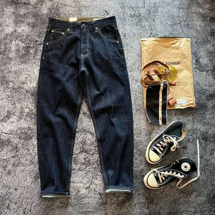 15oz Signature Commemorative American Retro Heavyweight Vintage Red Selvedge Embroidery Washed Denim Jeans Indigo Blue 5KM X260207