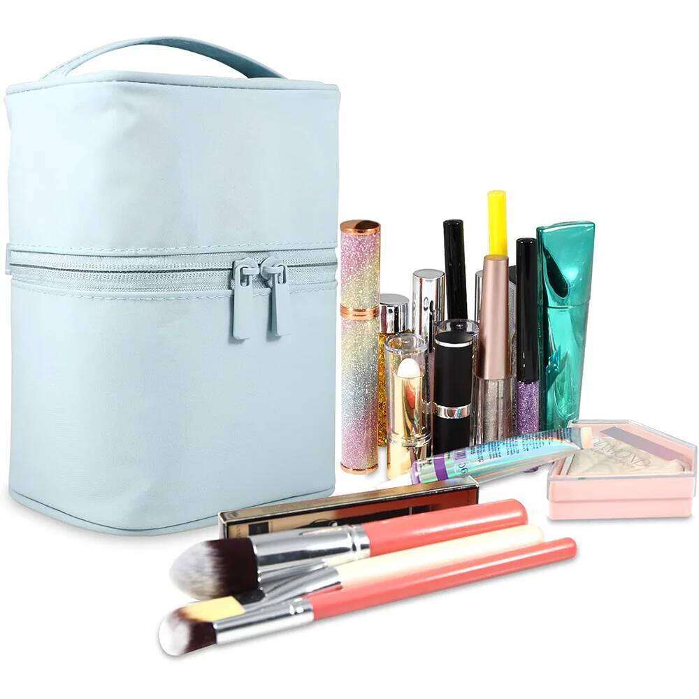 for Women Travel Cosmetic Bag Case Water-resistant Brush Holder Nylon Makeup Organizer Y260206