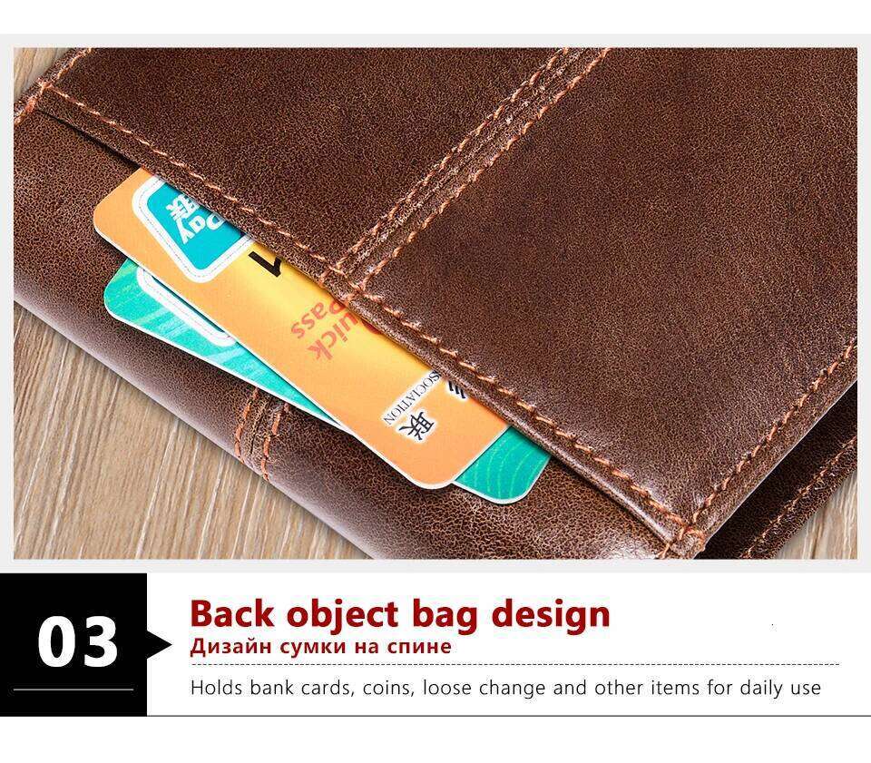 WESTAL Genuine Leather with Coin Purse RFID Wallet for Men Cardholder Money Bags Y260206