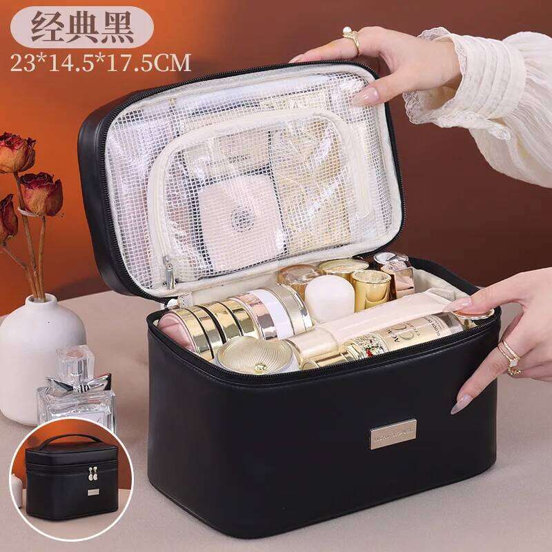 Women bag Portable PU Leather Cosmetic Bag - Durable Makeup Pencil Case with Zipper, for Brushes, Lipsticks & Travel Essentials Y260206