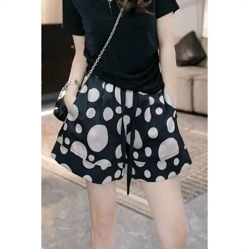 Women's fashion casual loose polka dot shorts for summer new lightweight pants XJ260206