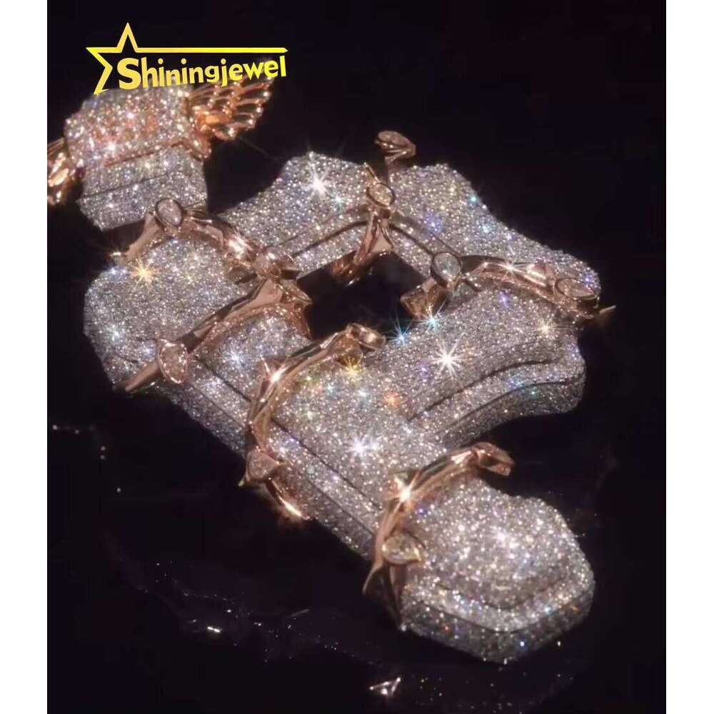 Personalized Men Charms 925 Silver Iced Out Hiphop Fit Cuban Link Chain Moissanite Diamond Initial Letter Pendant