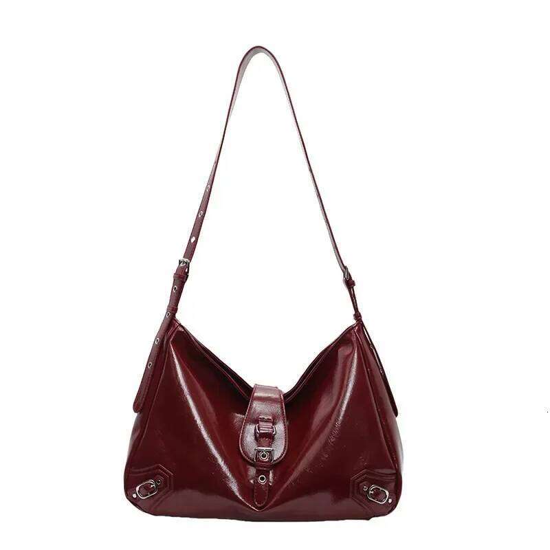 Fashion Design Women's Shoulder Crossbody Bag Large Capacity Pu Leather Ladies Tote Bags Vintage Luxury Female Rivets Handbags Y260205