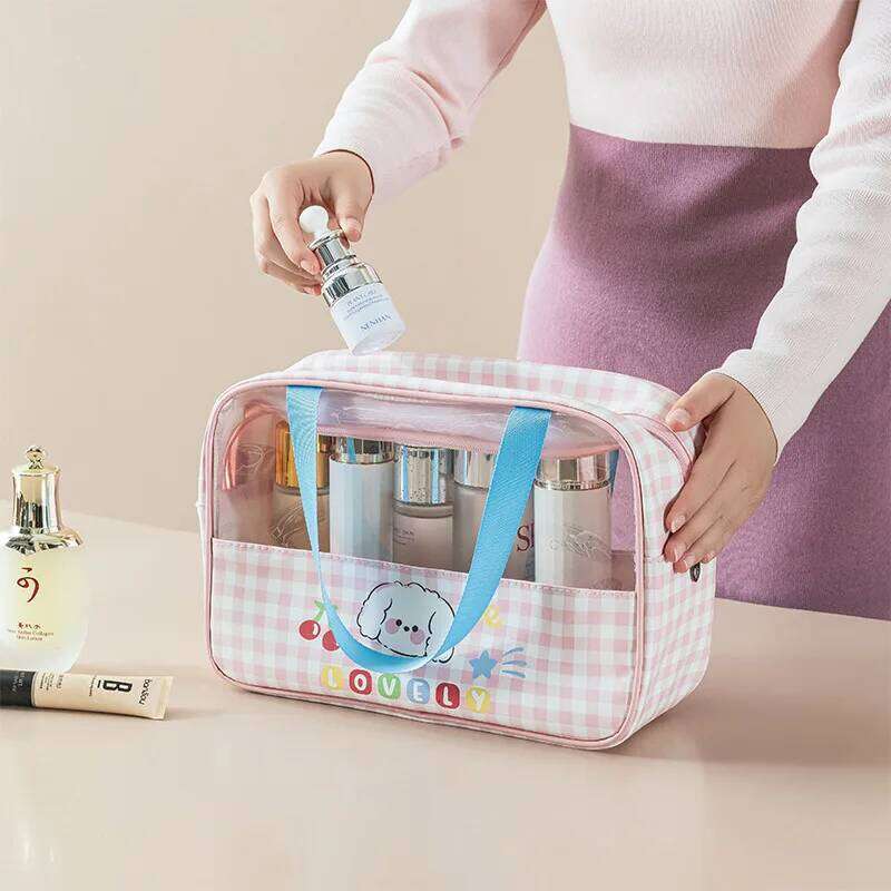 Transparent waterproof swimming bag, women's storage bag 3-piece set, organizer of essential cosmetics for large capacity travel Y260206