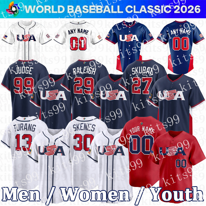2026 World Baseball Classic Jersey Team USA Baseball Jersey Tarik Skubal Aaron Judge Mason Miller Logan Webb David Bednar Harper Mookie Zack Wheeler jerseys custom
