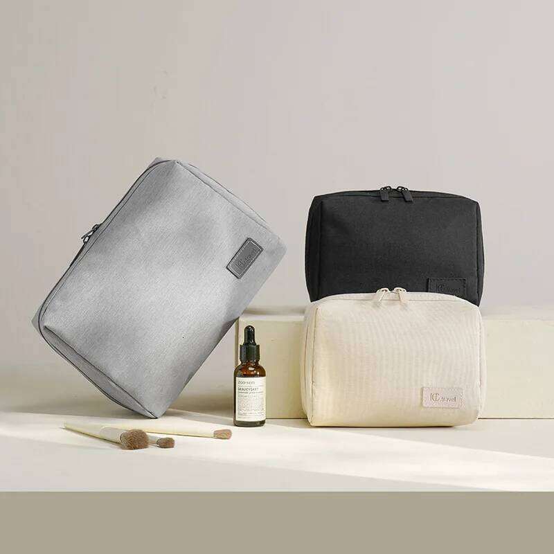 New RPET material cosmetic bag,makeuo capacity storage waterproof handbag travel portable simple toiletry bag Y260206