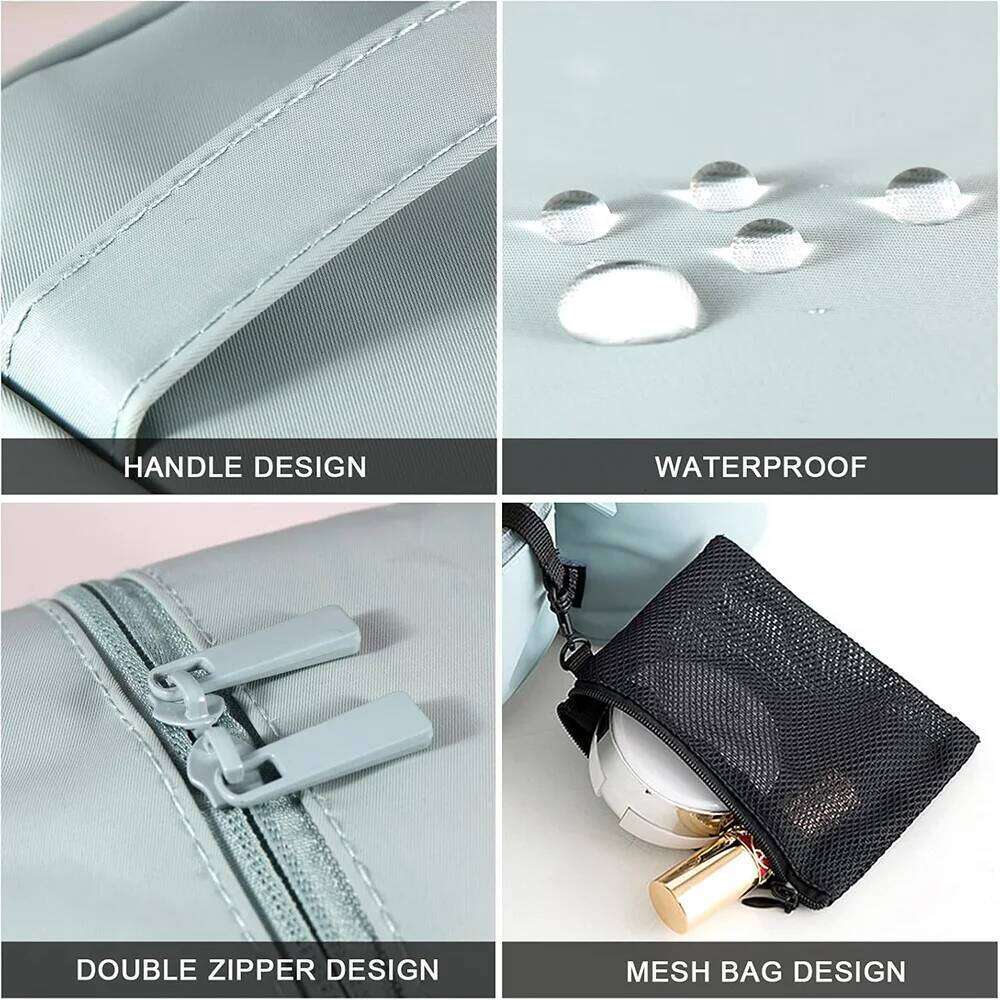 for Women Travel Cosmetic Bag Case Water-resistant Brush Holder Nylon Makeup Organizer Y260206