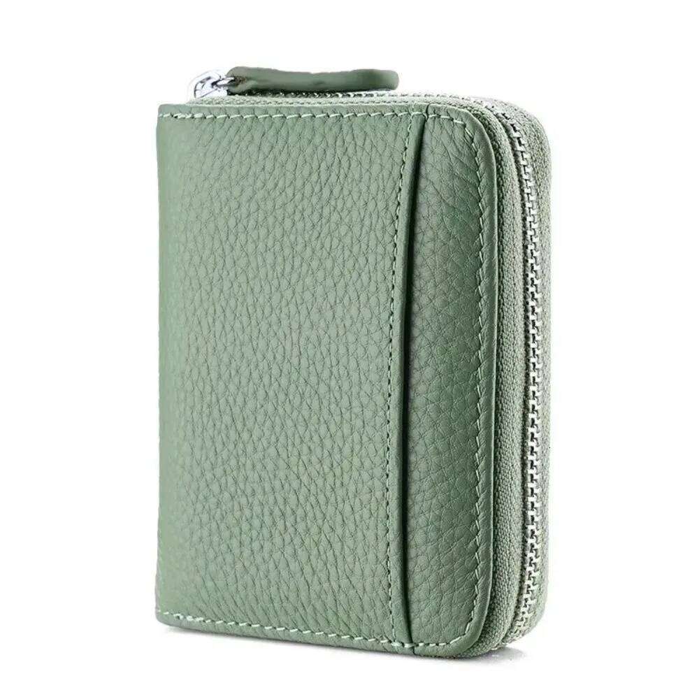 Top Layer Cow Card Holder Genuine Leather RFID Protection Short Technology Anti-Theft Wallet Women Men Y260206