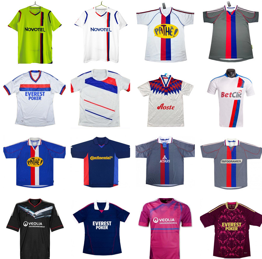 1995 1996 2000 2001 2002 2008 2009 2011 2012 Retro Lyonnais Lyon soccer jerseys classic away 08 09 JUNINHO PJANIC BENZEMA EDERSON ALEKS Maillot de foot football shirt