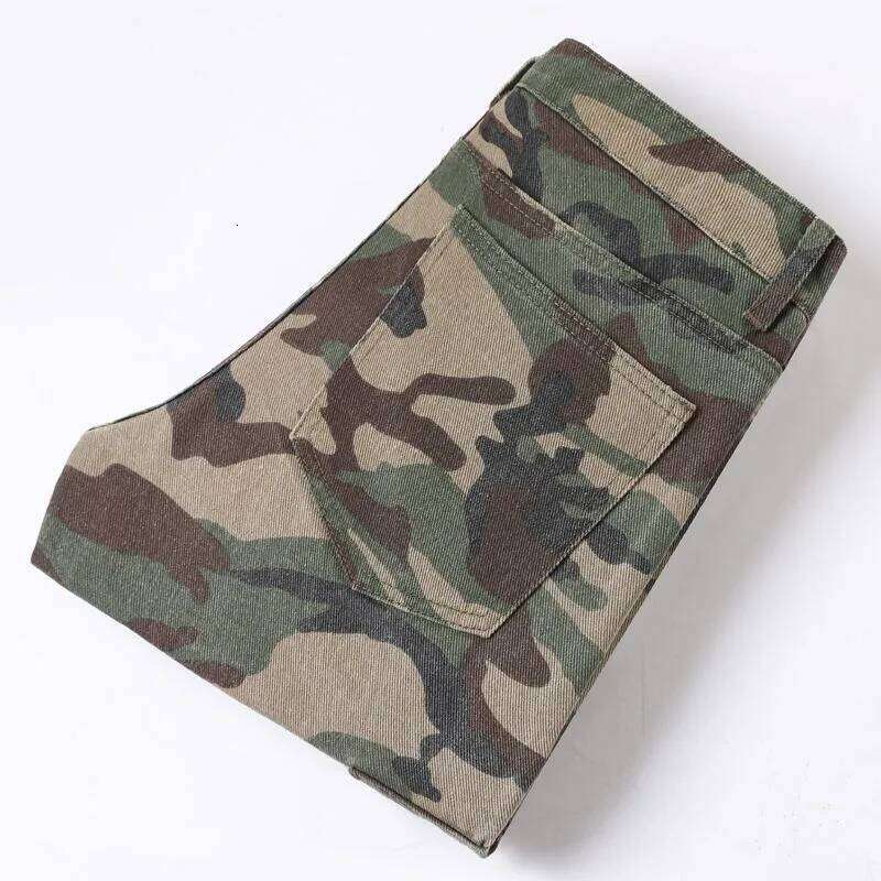 Vintage Camo Cargo Denim Big Pockets Mans Jeans American Y2k Straight-leg Baggy Men's Loose Wide Leg Pants X260207