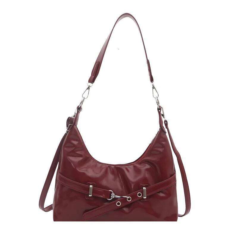 Vintage Belt Design Women Pu Shoulder Underarm Bags Large Capacity Ladies Crossbody Bag Tote Simple Versatile Female Handbags Y260205