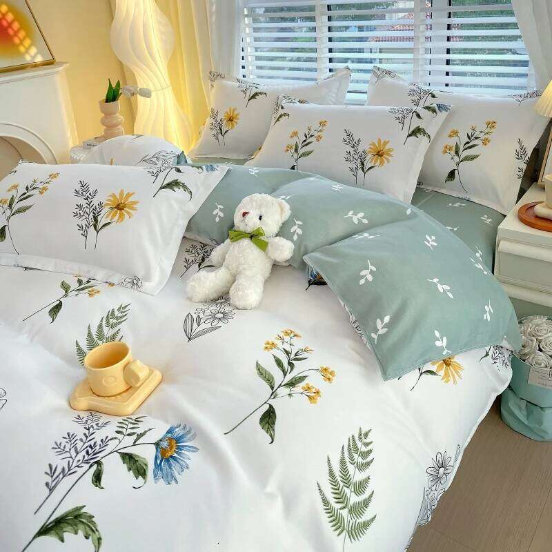 3pc Flower Pattern 1pc Duvet Cover 2pc Pillowcase, Without Core, Soft Skin Friendly, Single/Queen Size Bedding Set XJ260206