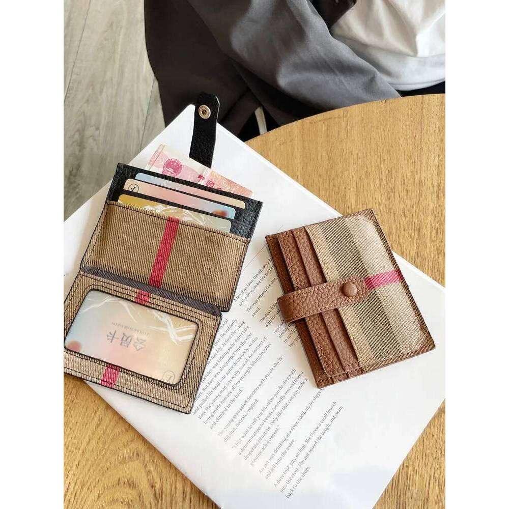 Genuine Leather slim card holder women multi-slot wallet ID case minimalist license organizer Y260206