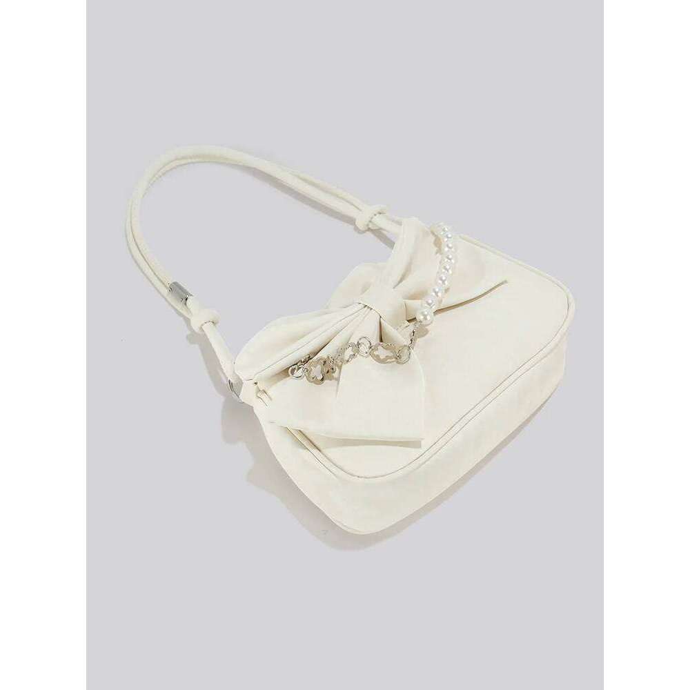 Bow Underarm High-end Fashion Leather Shoulder Textured PU Chain Crossbody 2025 New Women's Small Square Bag Y260205