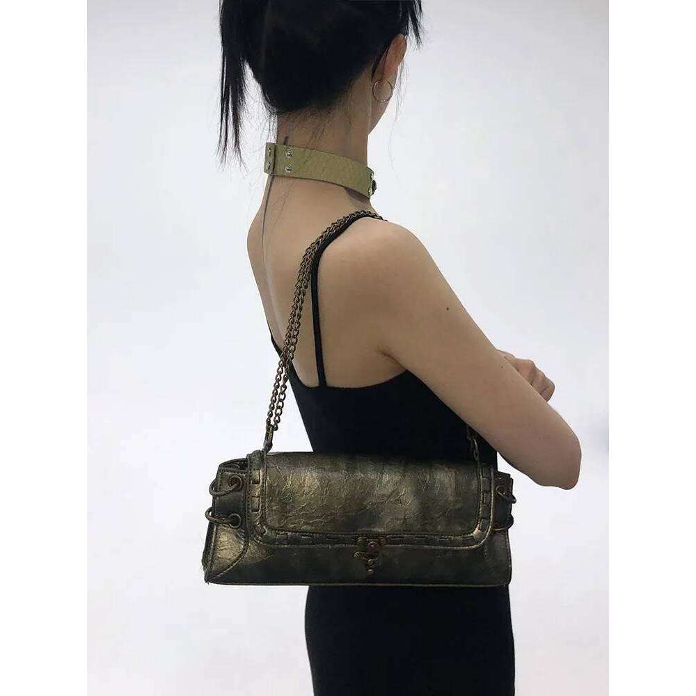 JIAERDI Y2k Grunge Handbag Women Retro Fairycore Aesthetic Chains Chic Casual Shoulder Ladies Vintage Harajuku Underarm Bag Y260205