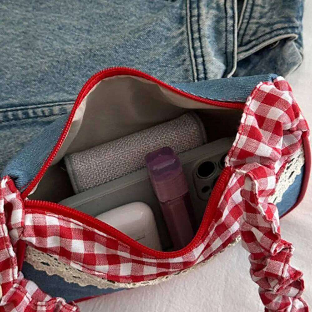 Cute Shoulder Plaid Small Fresh Hand-held Commuting Niche Design Large Capacity Casual Armpit Bag Z260207 - view 5