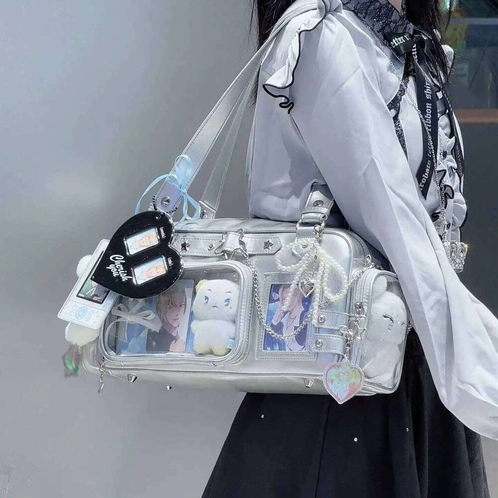 New Y2k Star Chain Ita Cute Girl Comic Exhibition Transparent Shoulder Large Capacity Crossbody Bag DIY Display Handbags Z260207 - view 3