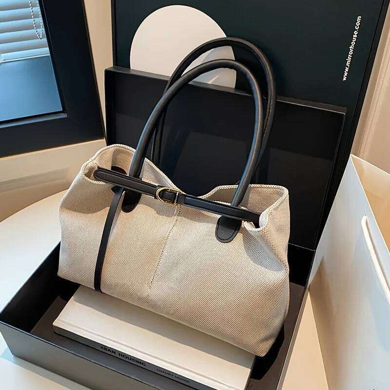 Retro Large Capacity Shoulder Tote Bag Women Durable Material Travel Commuter Handbag Suitable for Fitness Swimming Shopping Y260204